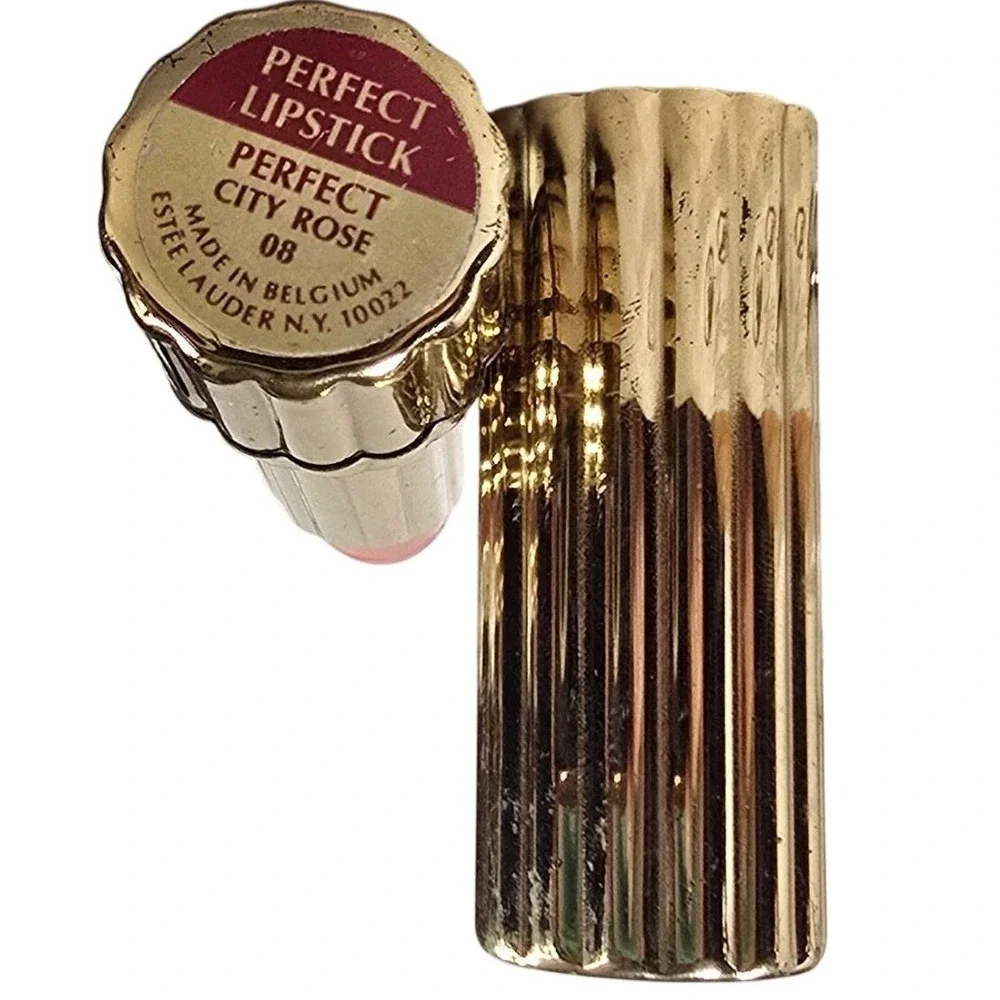 estee‎ lauder perfect lipstick gold case PERFECT CITY ROSE 08 new old stock PIX
